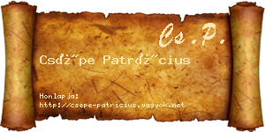 Csépe Patrícius névjegykártya